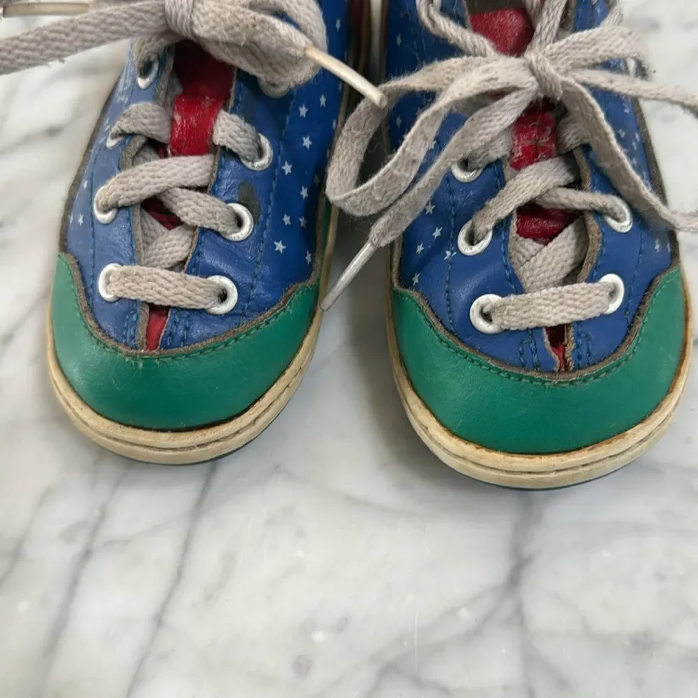 Vintage Toddler University Arch System Leather Colorblock Shoes Sz 5.5